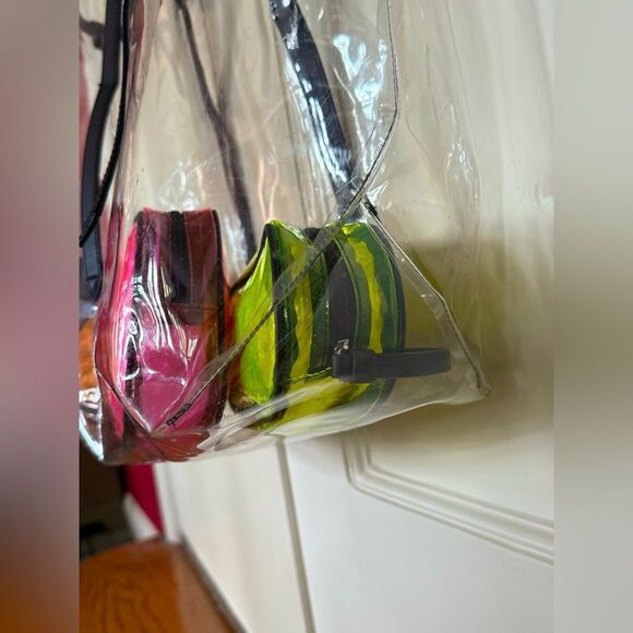 Dsquared2 authentic large PVC leather tote with multi color PVC zip pouches. - Picture 5 of 16